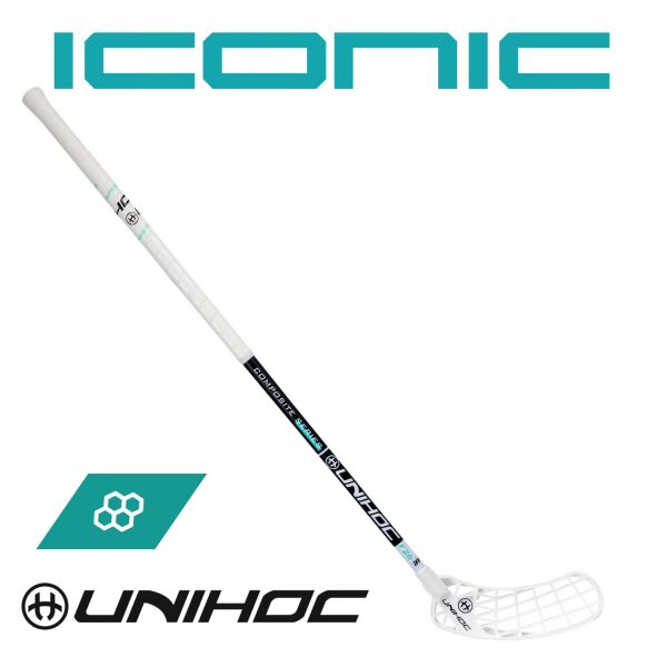 Floorballschläger - Unihoc ICONIC Composite 26 weiß/schwarz