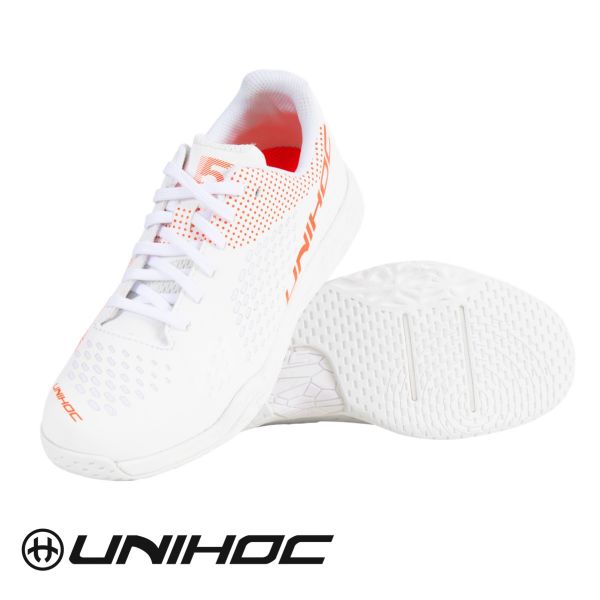 Floorball Damen Schuh Unihoc Schuh U5 PRO LowCut Women weiß/coral