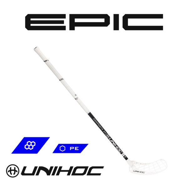 Floorballschläger - Unihoc EPIC Composite 29 weiß schwarz